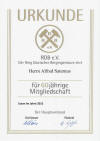 Alfred Saternus wurde fr 60 Jahre Mitgliedschaft im RDB e.V. geehrt.